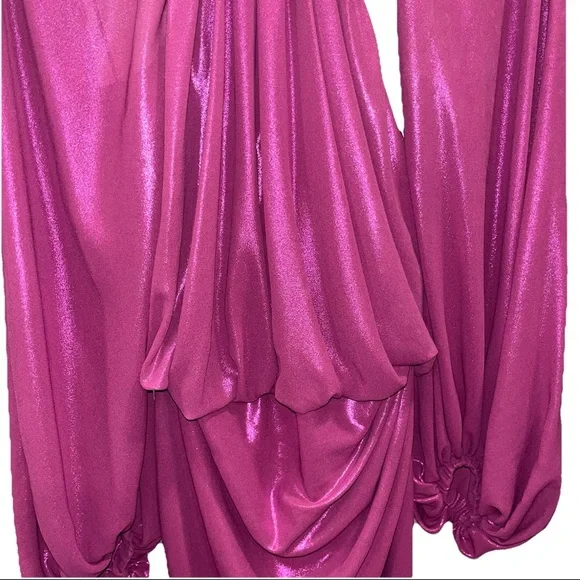 THE ATTICO Karen Mini Dress Pink Violet Lamé Cutout Cocktail US 4 IT 40 chain - Picture 6 of 16